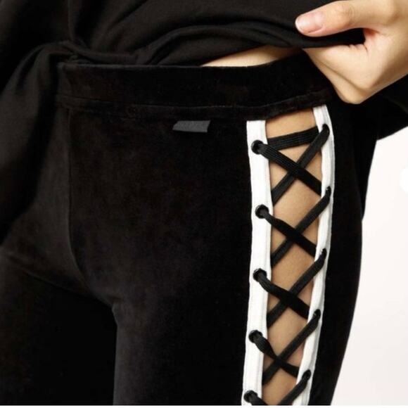 NEW FENTY PUMA BY RIHANNA Velour Lacing Tight Leggings Black Size XS - Picture 8 of 10